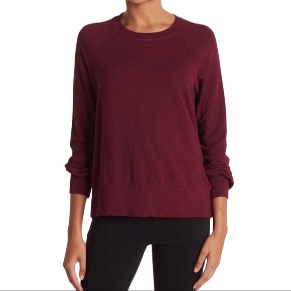 Sundry Tops - Sundry Puff Sleeve Raglan Top Magenta Size 2 Rayon Blend Sweatshirt